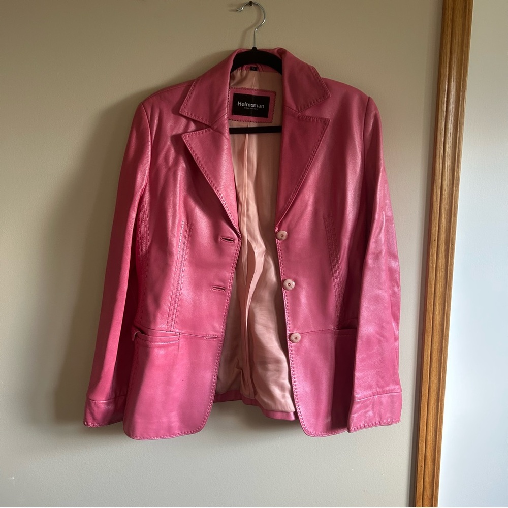 vintage pink leather jacket